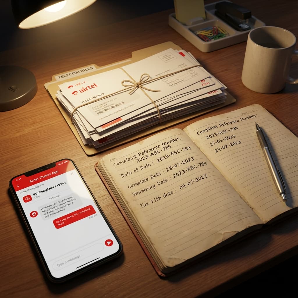 Documenting Airtel Complaints - App and Bills